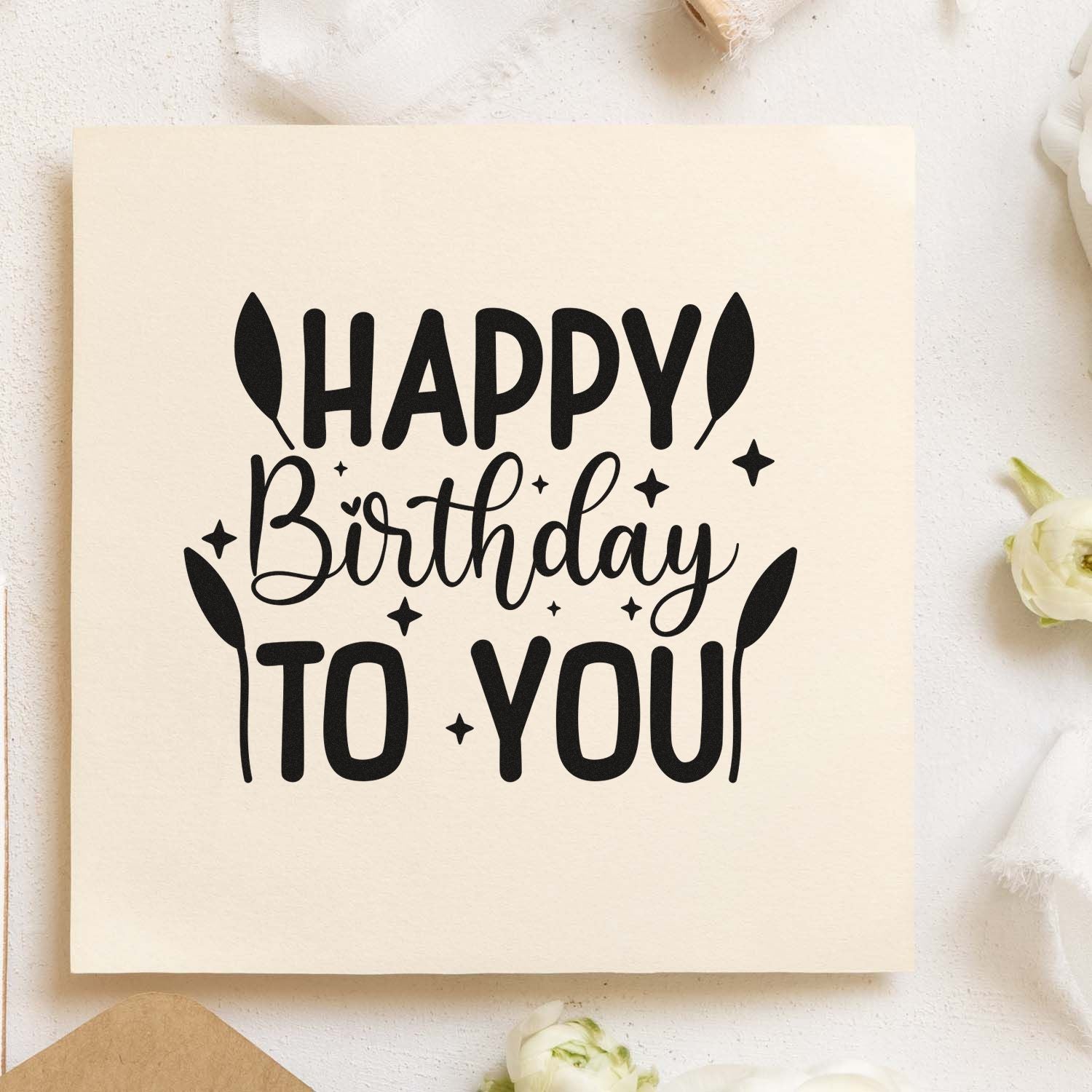 PSI Pre-Inked Dazzling Birthday Celebration Extravaganza Scrapbooking Stamp