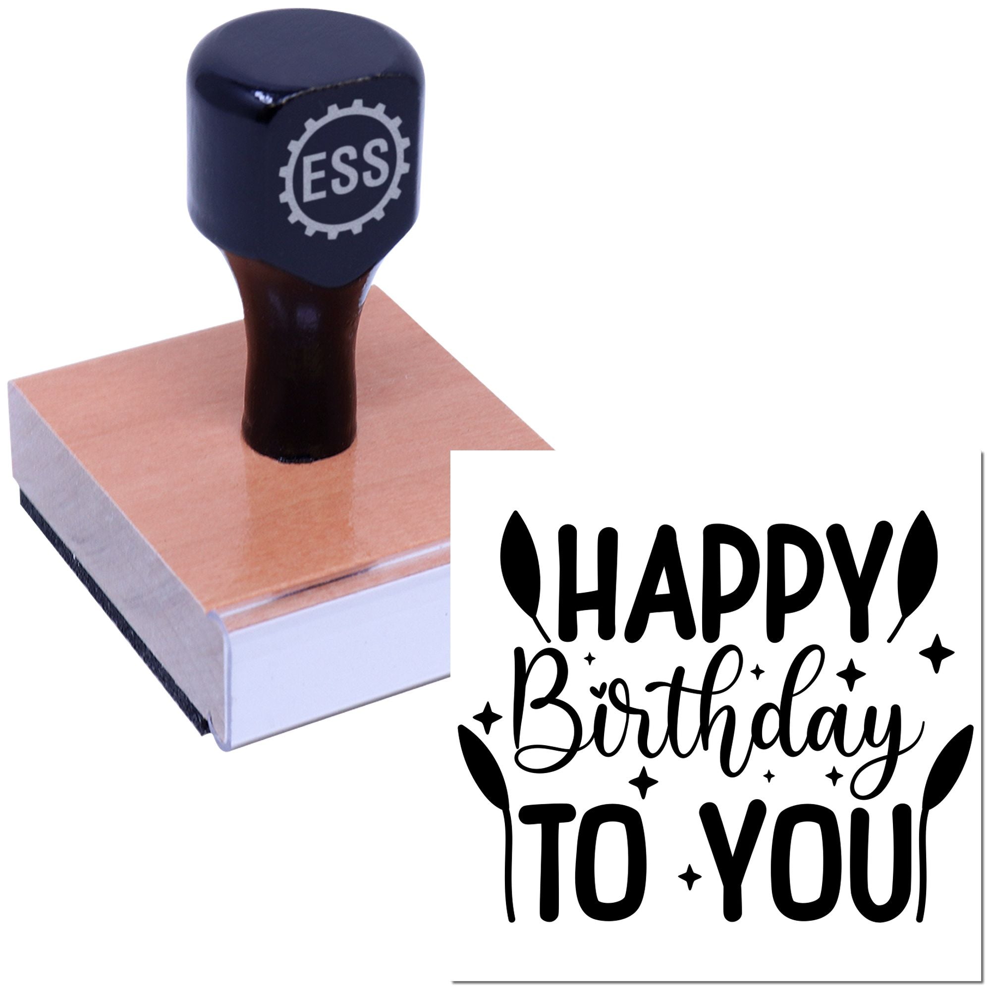 Dazzling Birthday Celebration Extravaganza Card Rubber Stamp