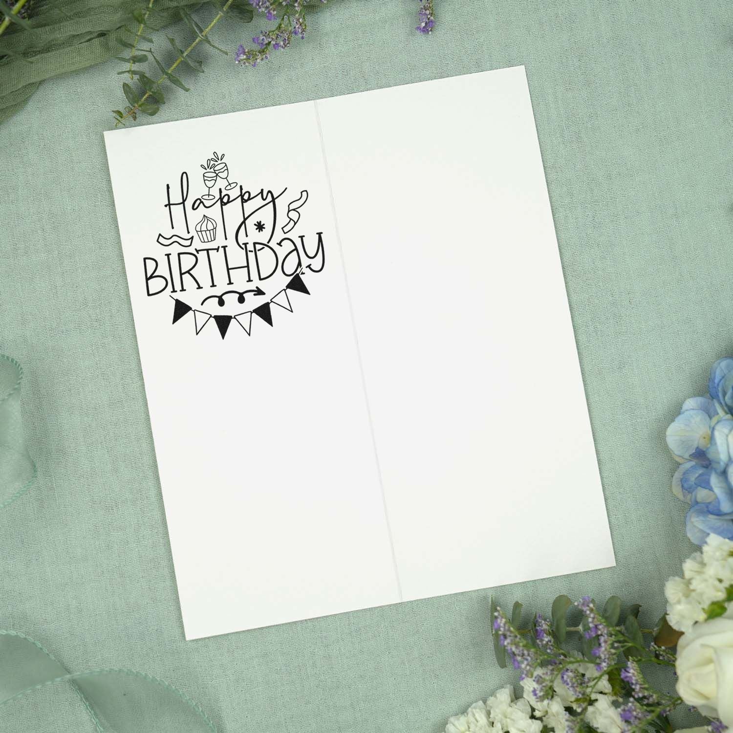 Party Festivity Feels Scrapbook Rubber Stamp