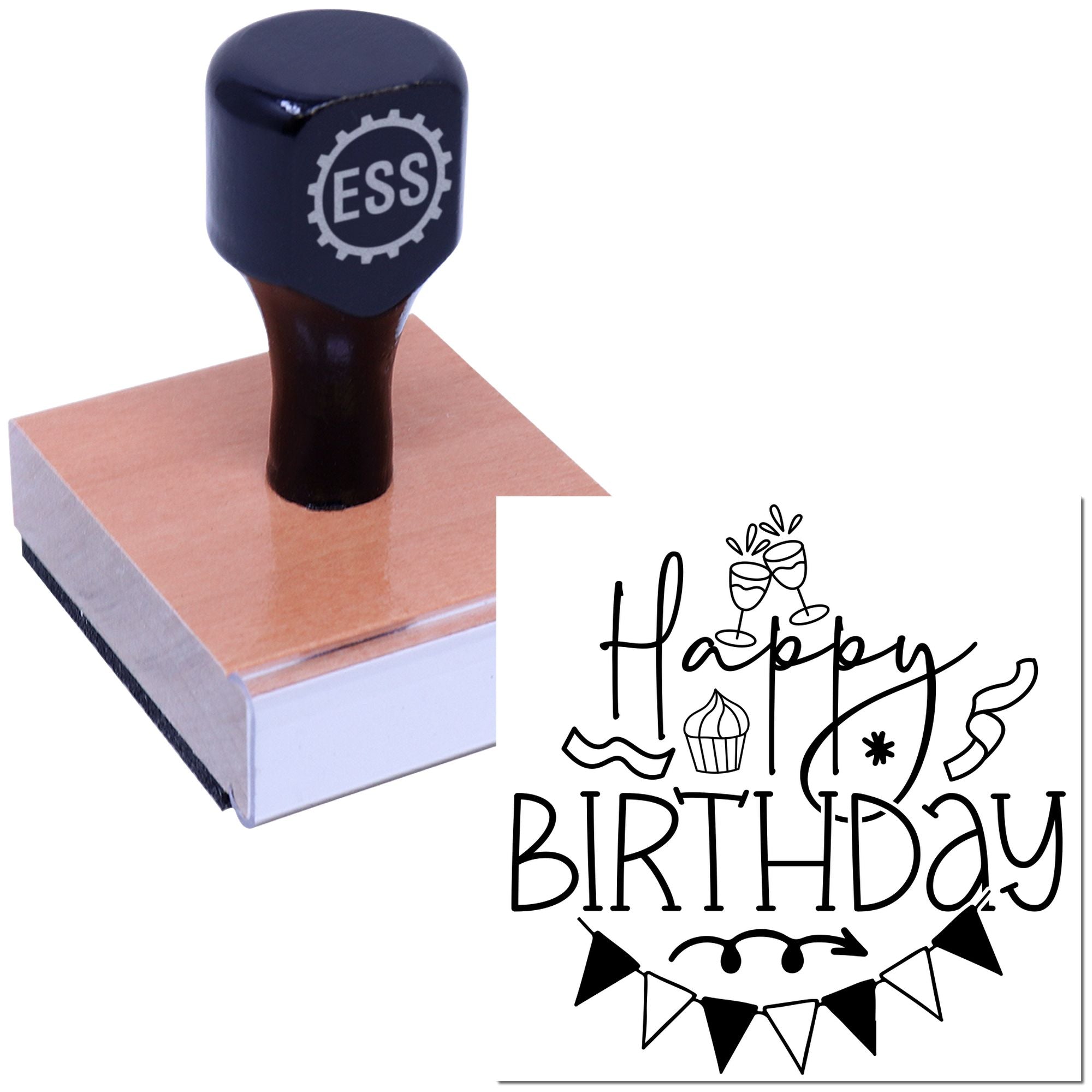 Party Festivity Feels Scrapbook Rubber Stamp