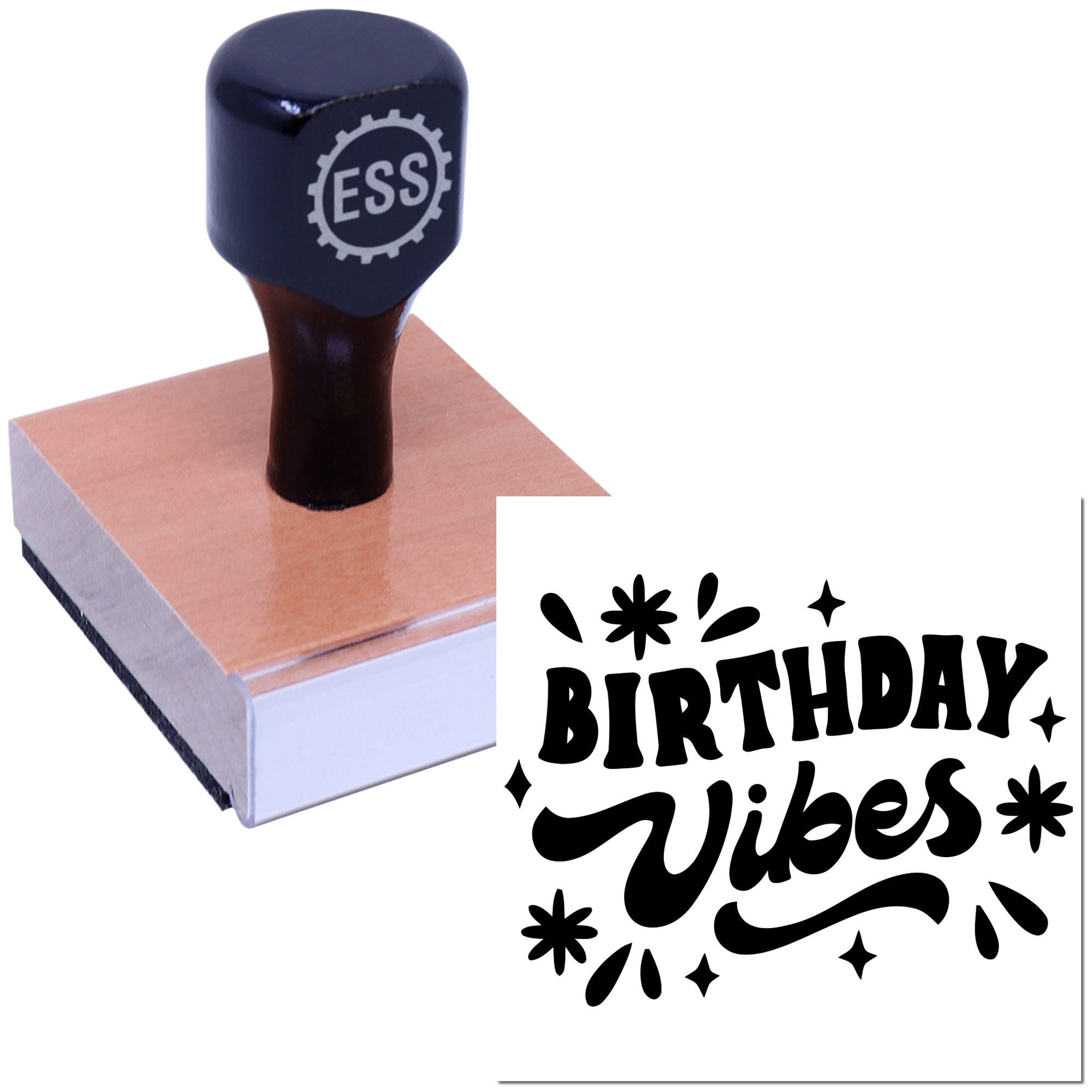 Glittery Birthday Vibes Card Making Rubber Stamp