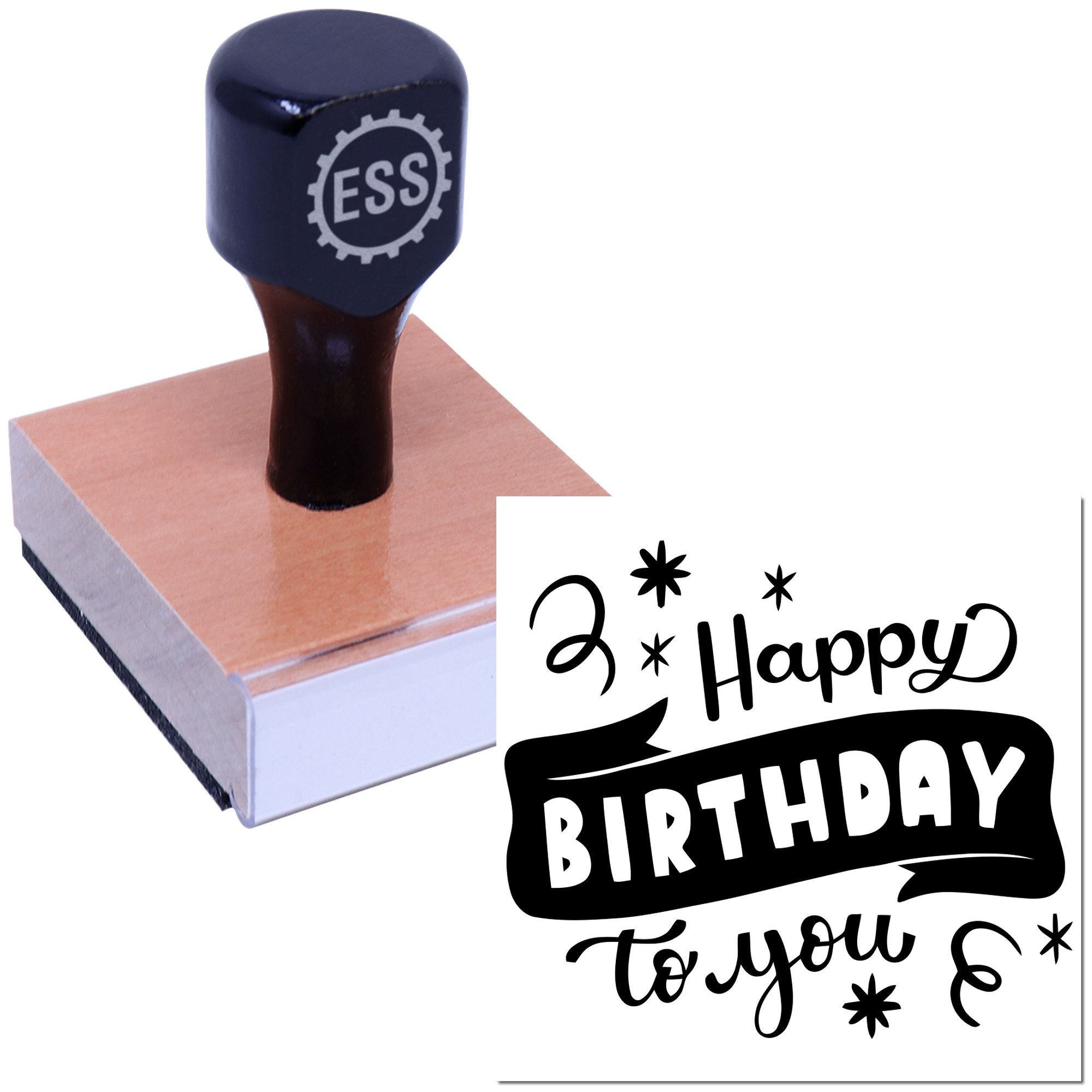 Colorful Party Celebration Banner Craft Rubber Stamp