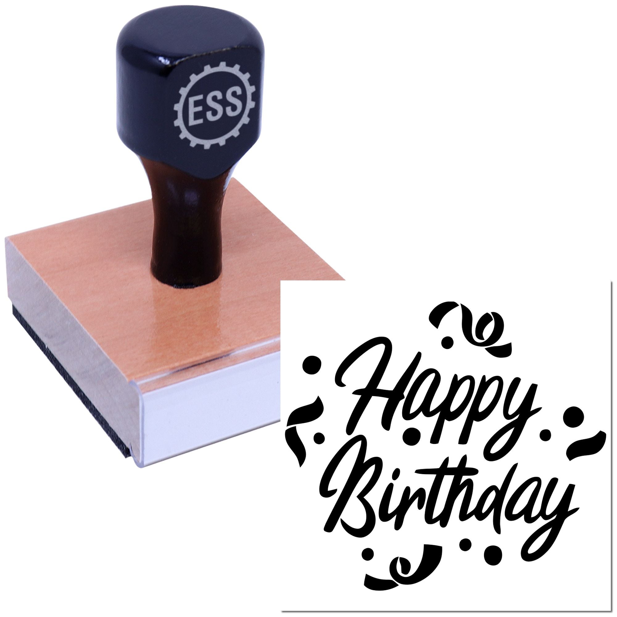Birthday Festivity Sparkle Paper Craft Rubber Stamp