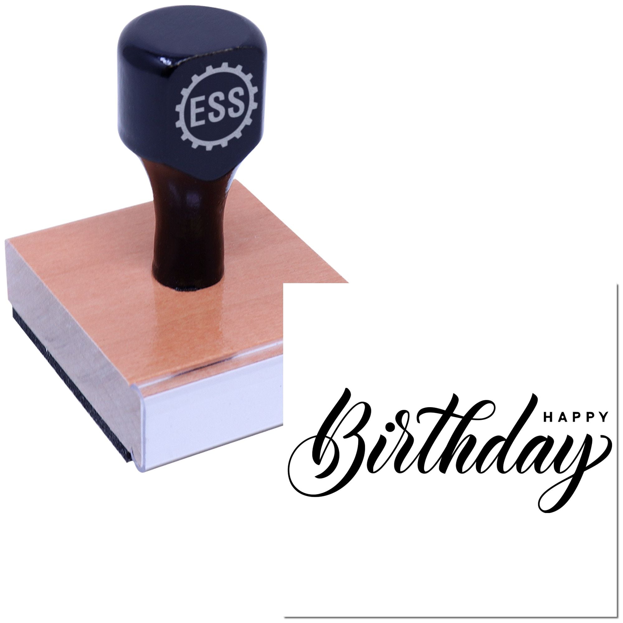 Joyful Birthday Party Celebration Scrapbook Rubber Stamp