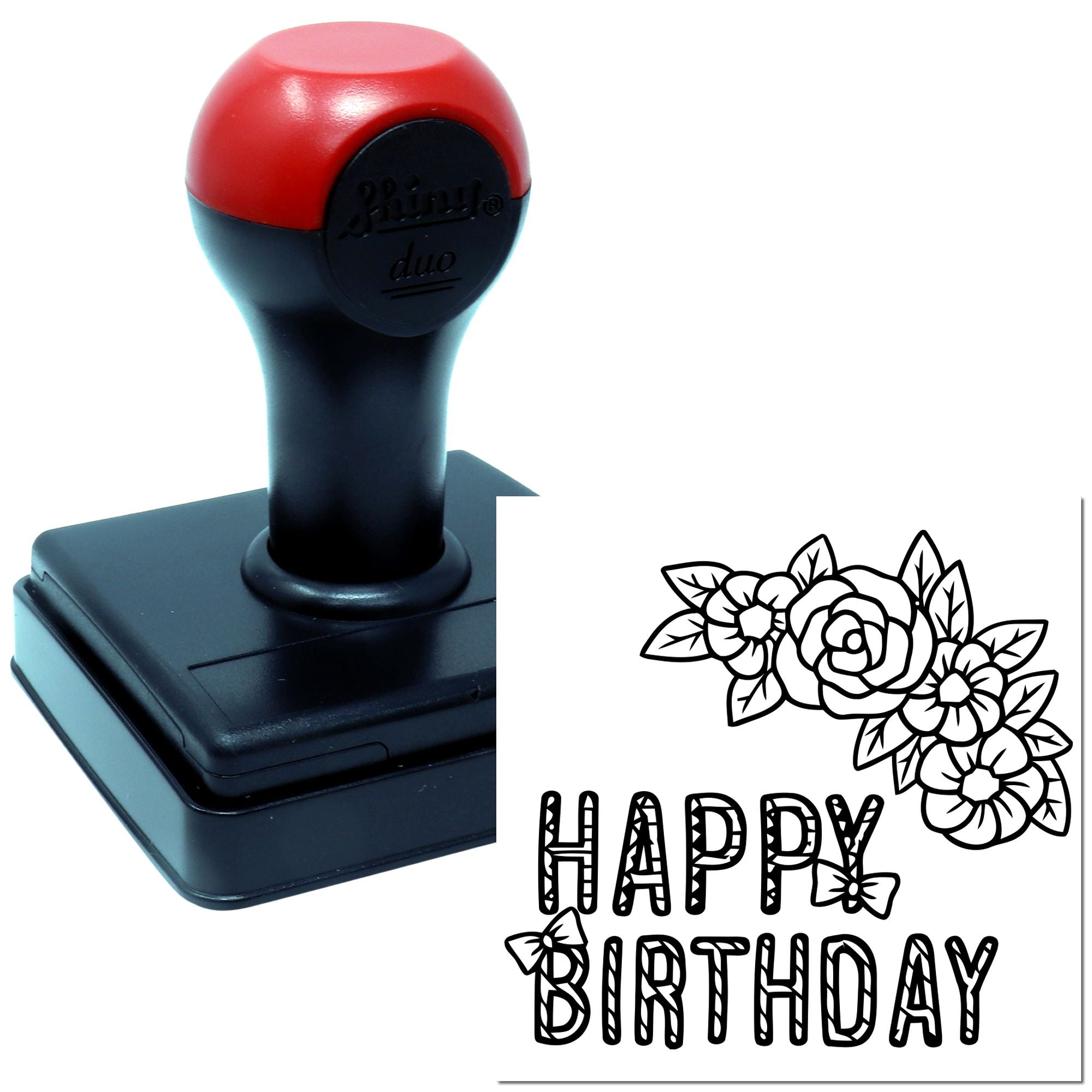 Hand Birthday Blossom Fest Scrapbook Stamp