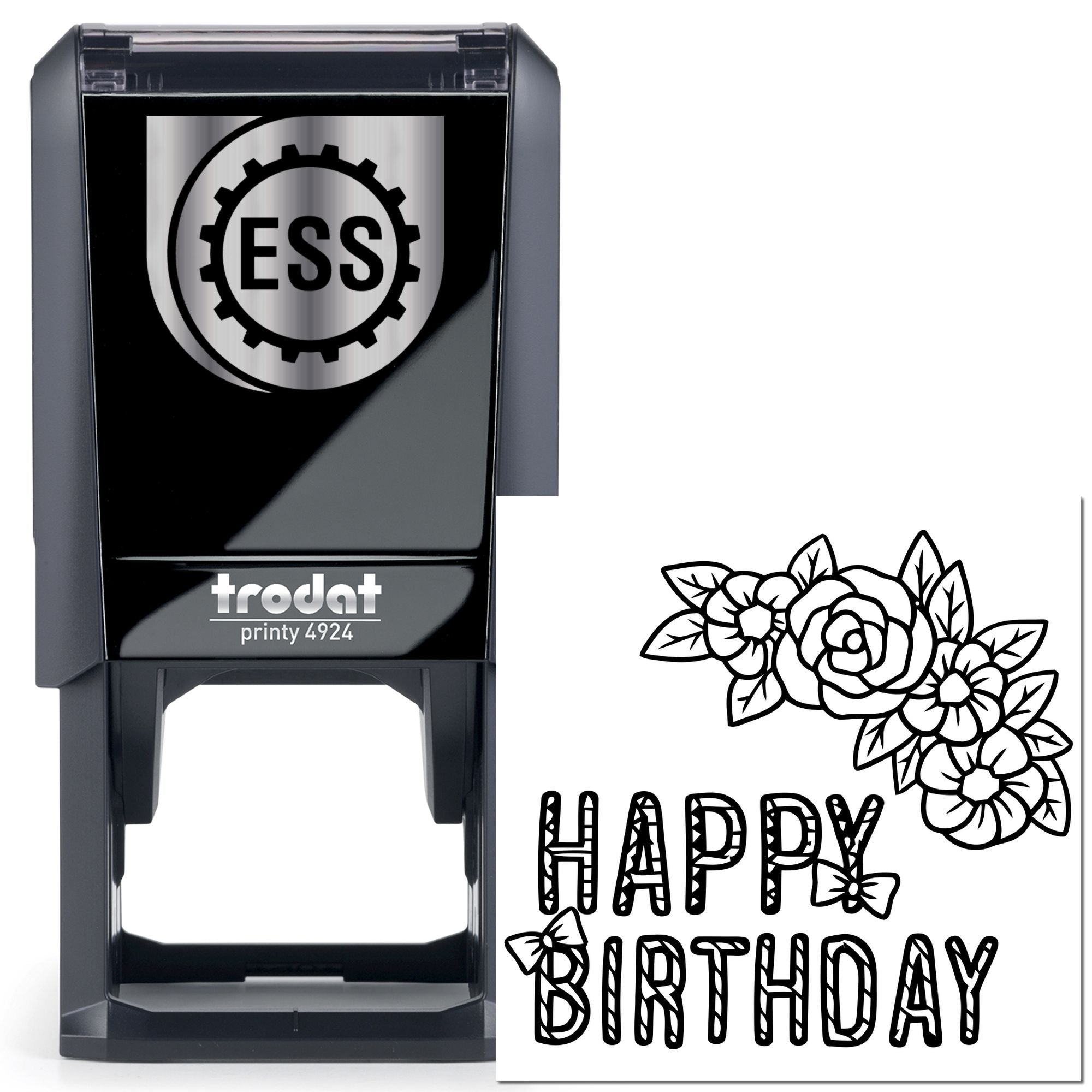 Self-Inking Birthday Blossom Fest Card Stamp