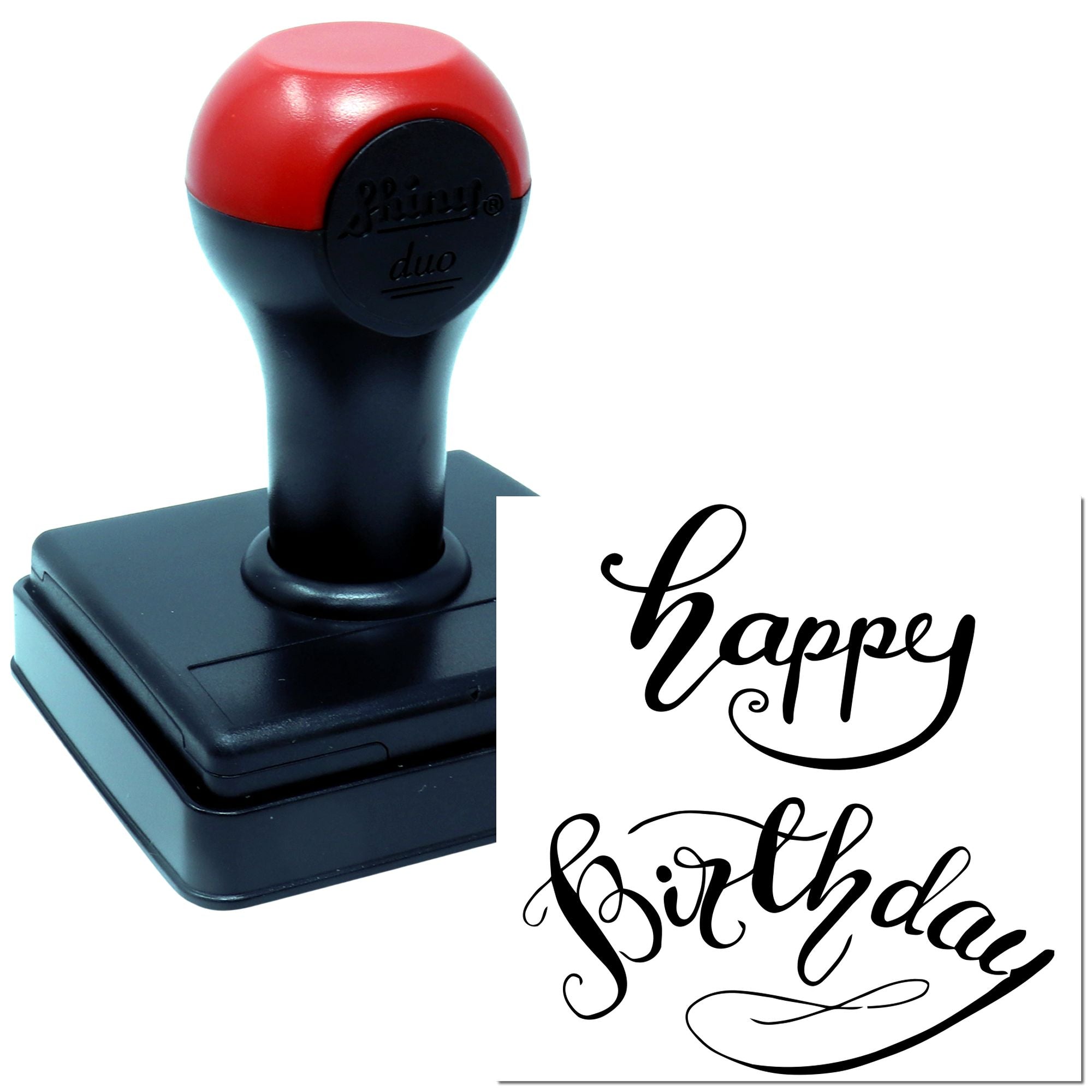 Hand Fanciful Birthday Lettering Paper Craft Stamp