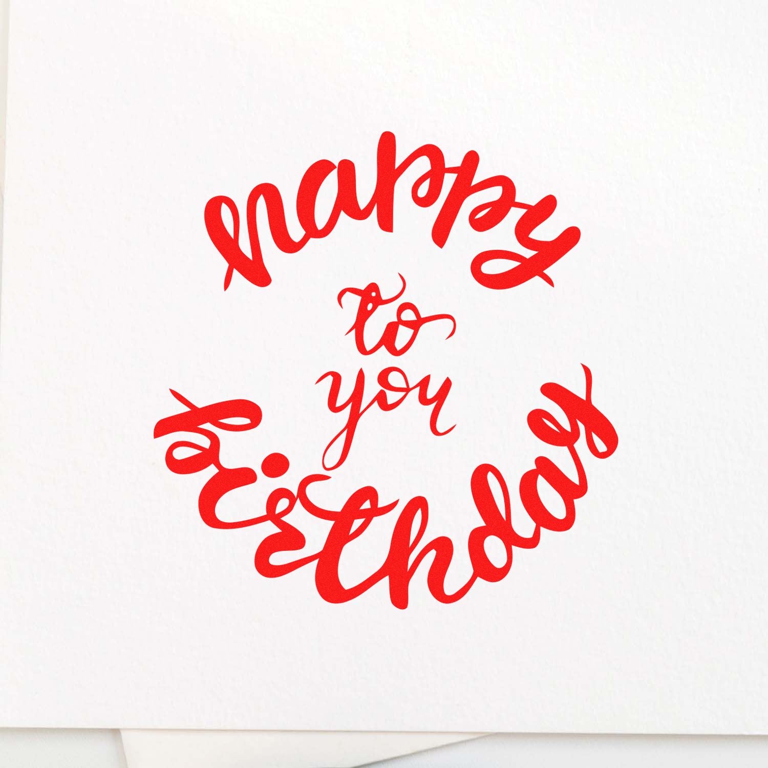 Curly Birthday Cheer Paper Craft Rubber Stamp