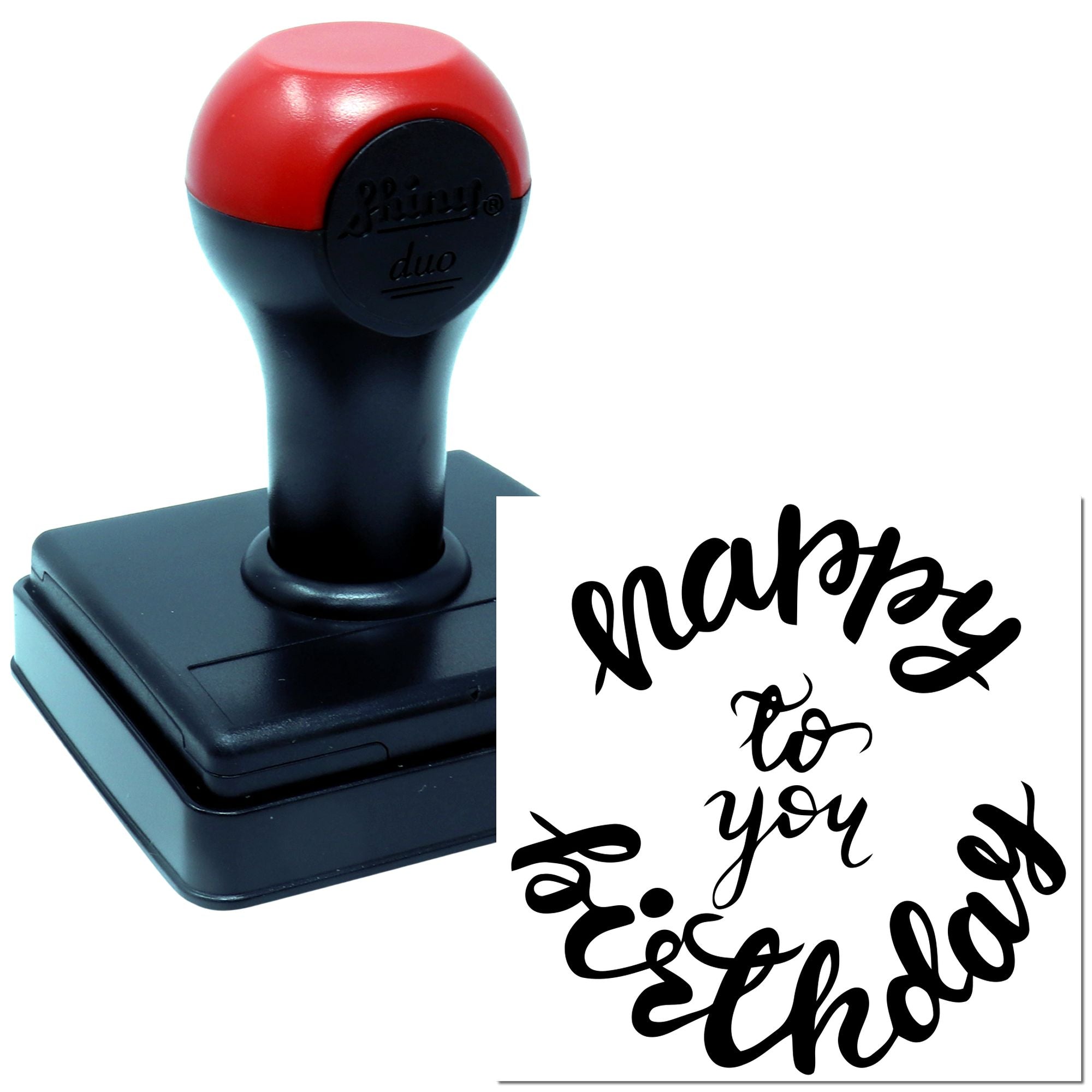 Hand Curly Birthday Cheer Scrapbooking Stamp