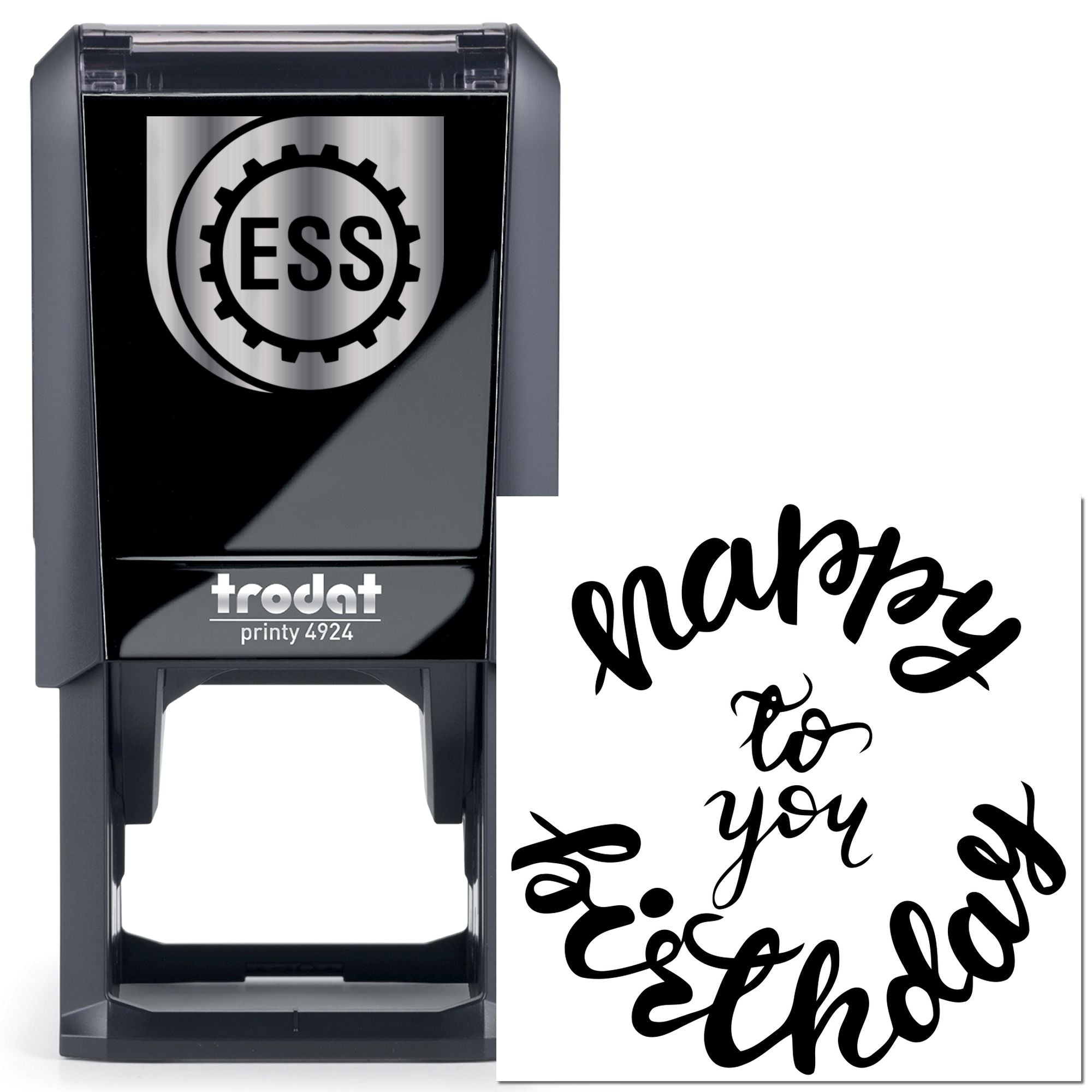 Self-Inking Curly Birthday Cheer Card Making Stamp