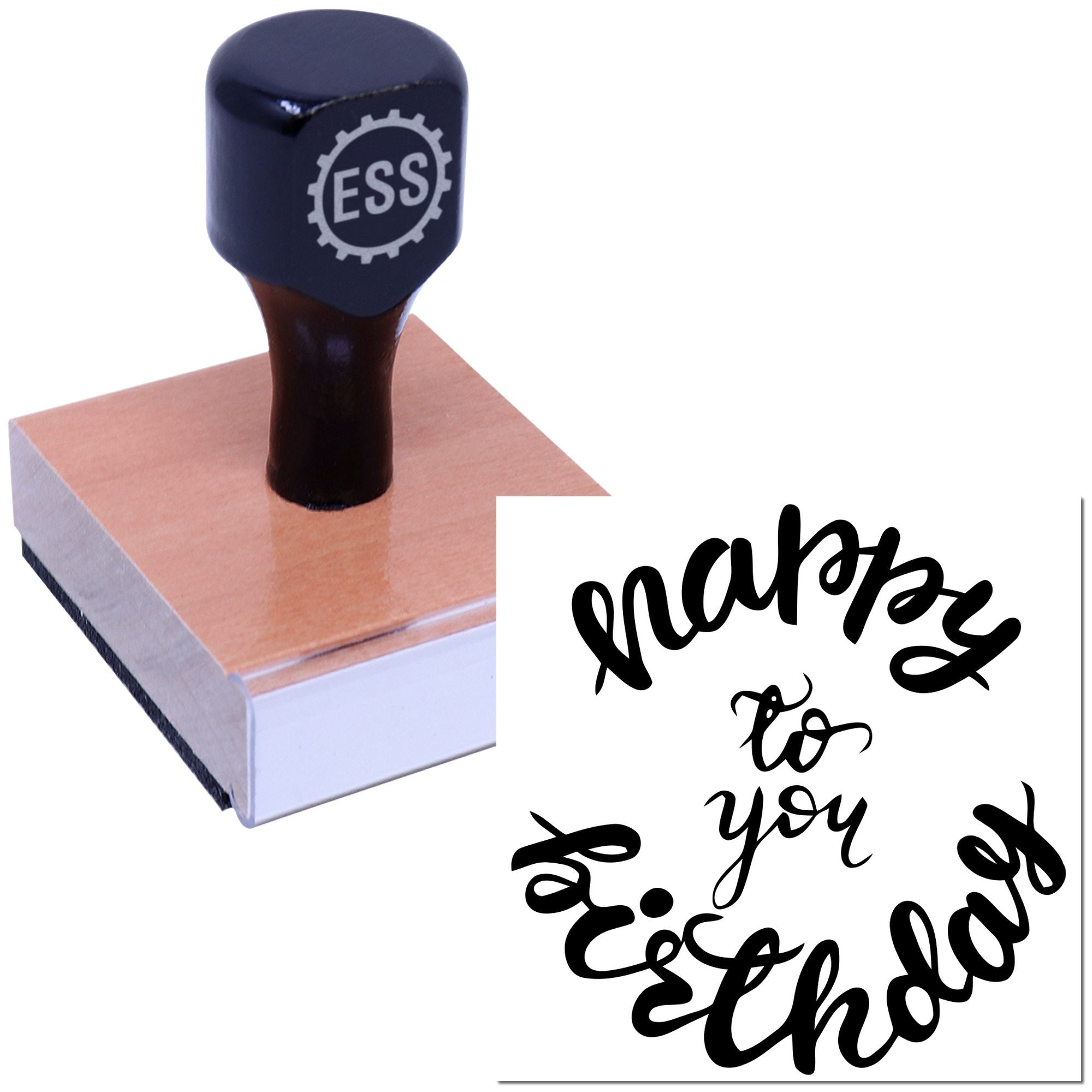 Curly Birthday Cheer Paper Craft Rubber Stamp