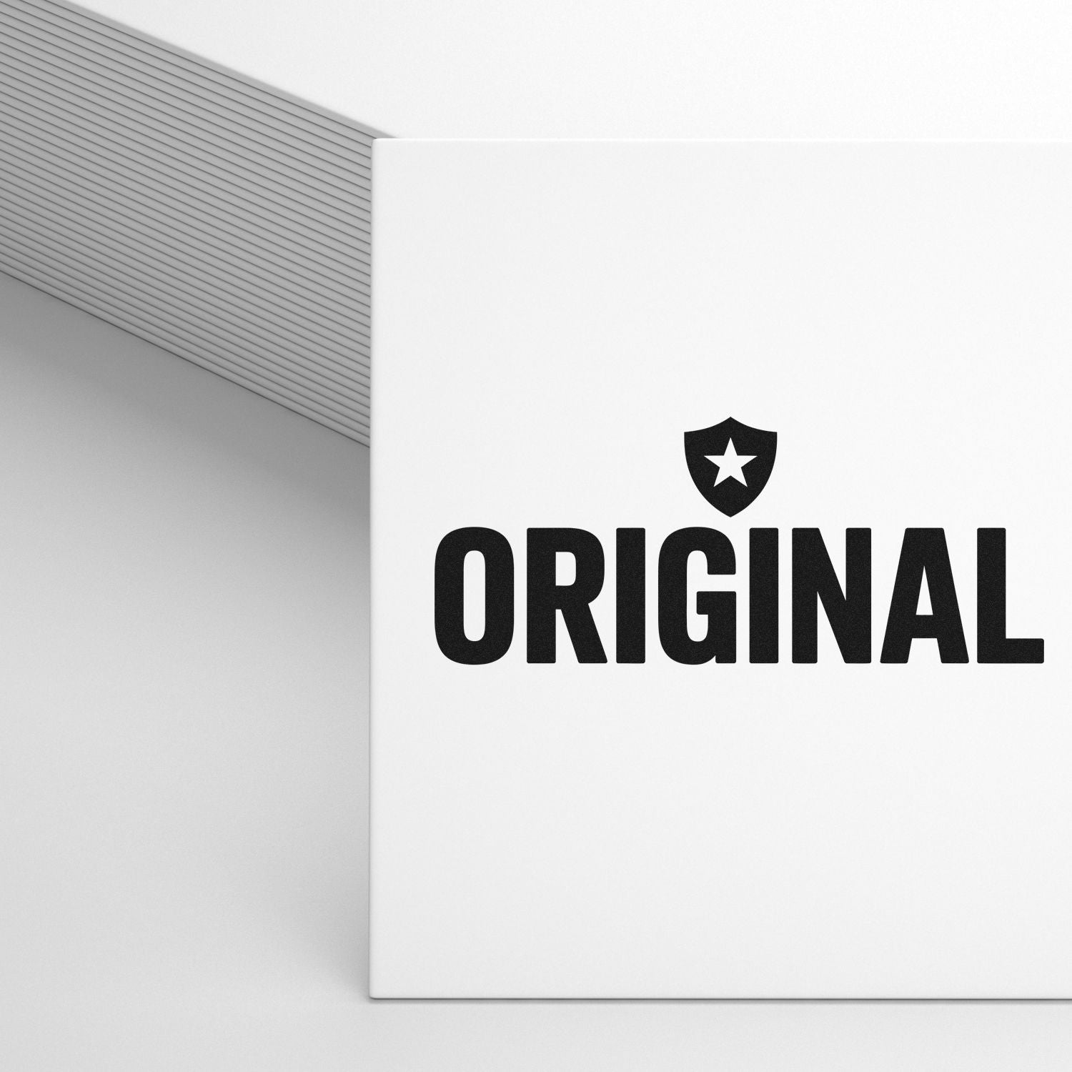 White stamp and seal packaging with black ORIGINAL text and shield star logo on a light gray background.