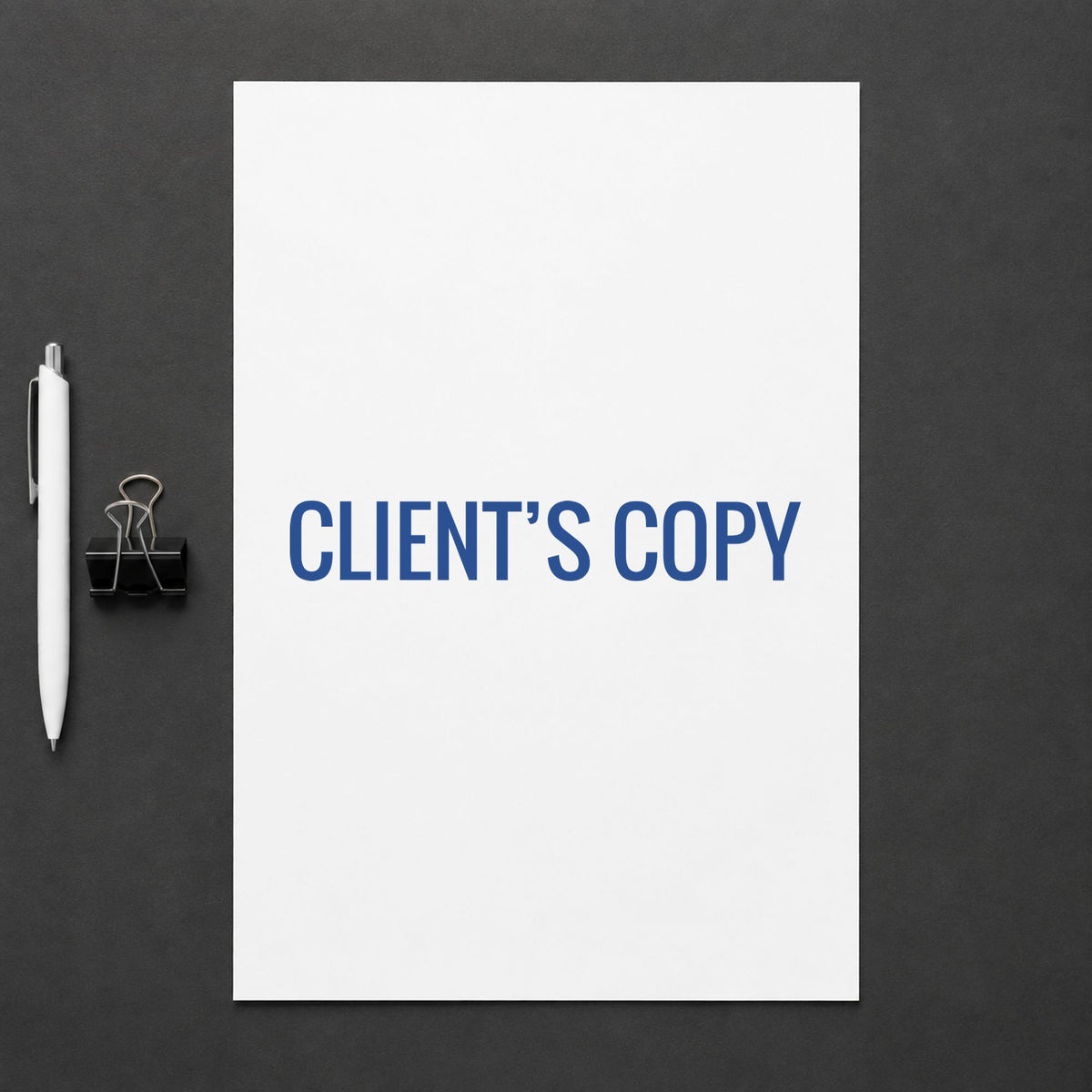 "Client's copy" imprint on a printed page, Xstamper No. 1138