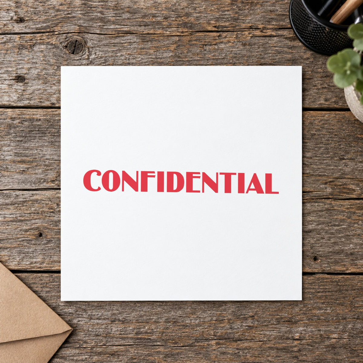 "Confidential" Xstamper No. 1150 stamp shown in everyday handling