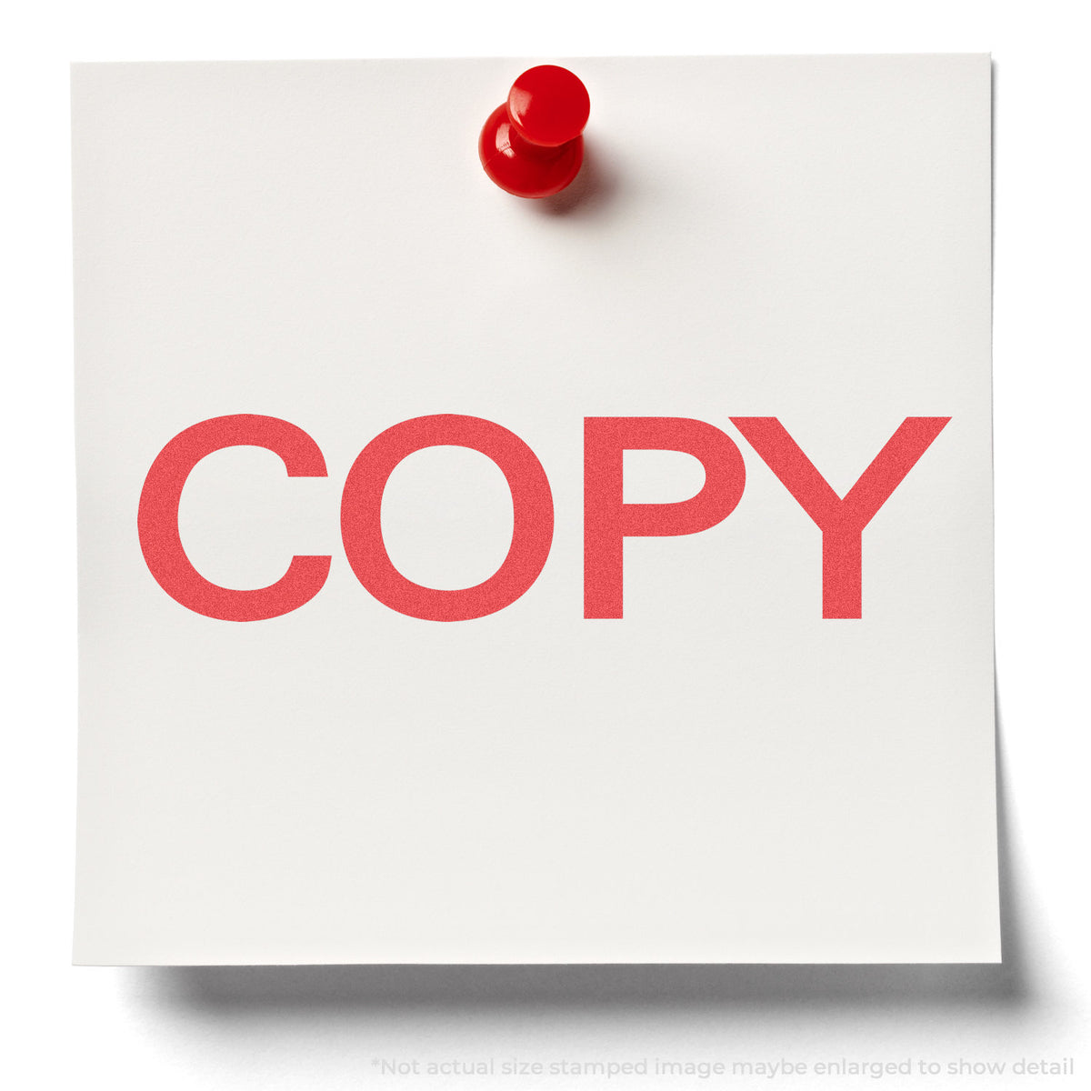 "Copy" stamp and its crisp 1/2 x 1-5/8 in impression on paper
