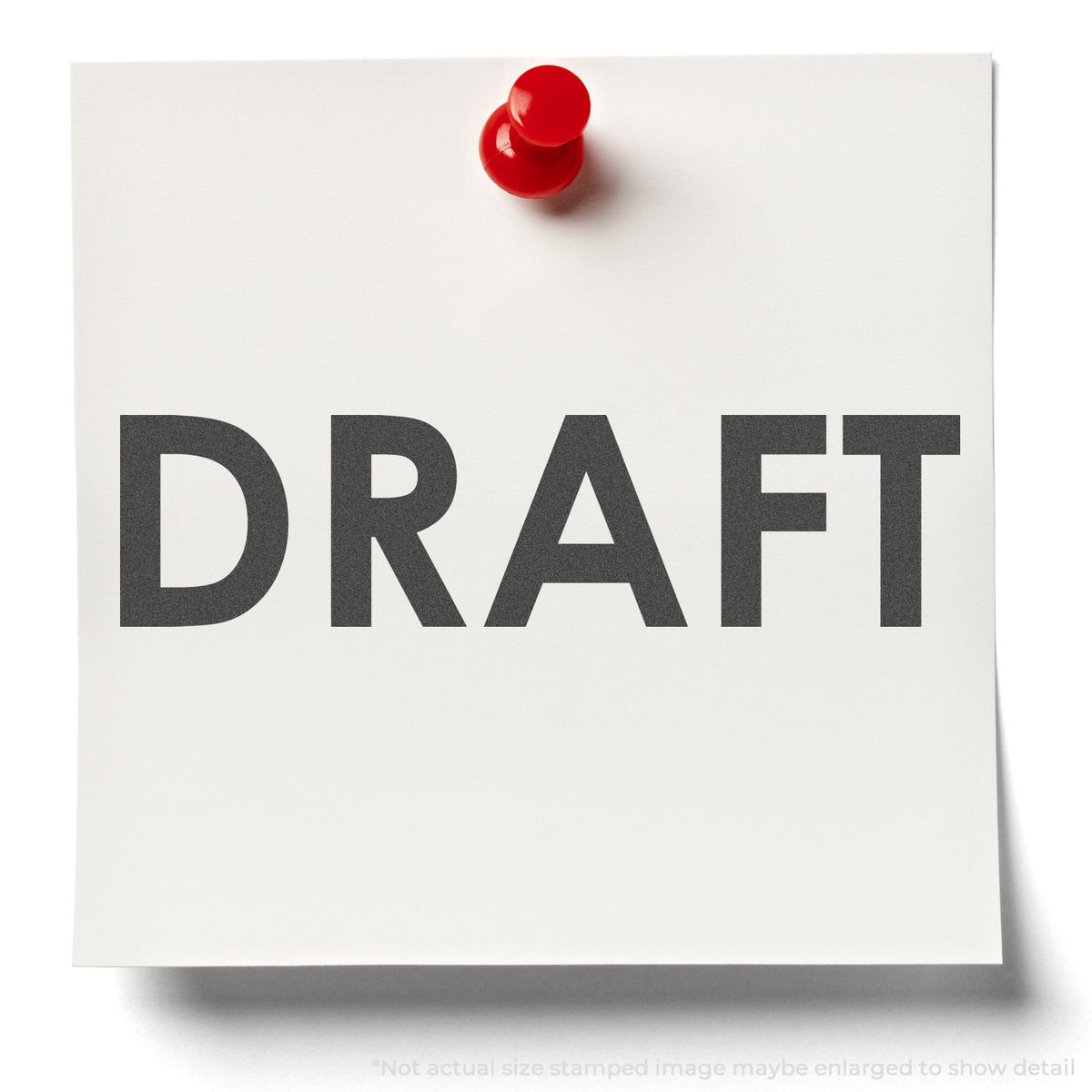 "Draft" stamp and its crisp 1/2 x 1-5/8 in impression on paper