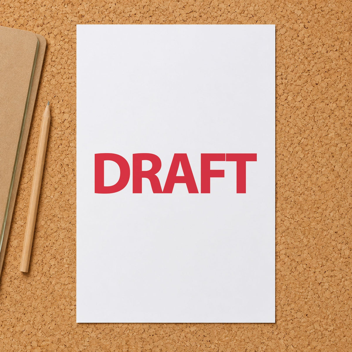"Draft" Xstamper pre-inked stamp beside its rectangle imprint