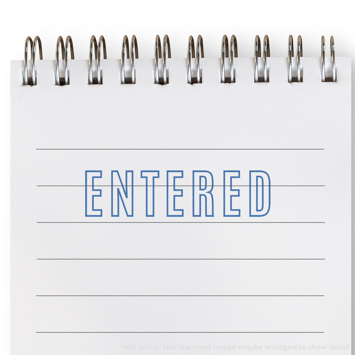 "Entered" Xstamper stamp used on filed paperwork