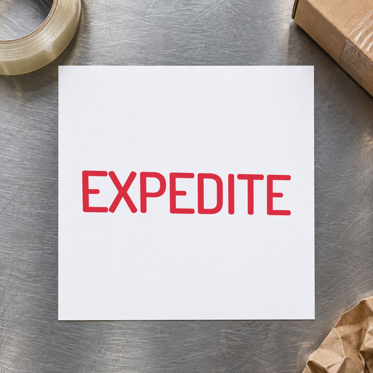 "Expedite" Xstamper stamp at work on everyday office paperwork