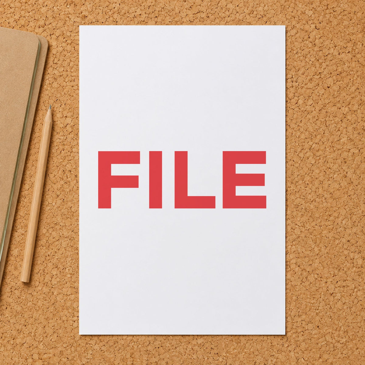 "File" Xstamper stamp at work on everyday office paperwork
