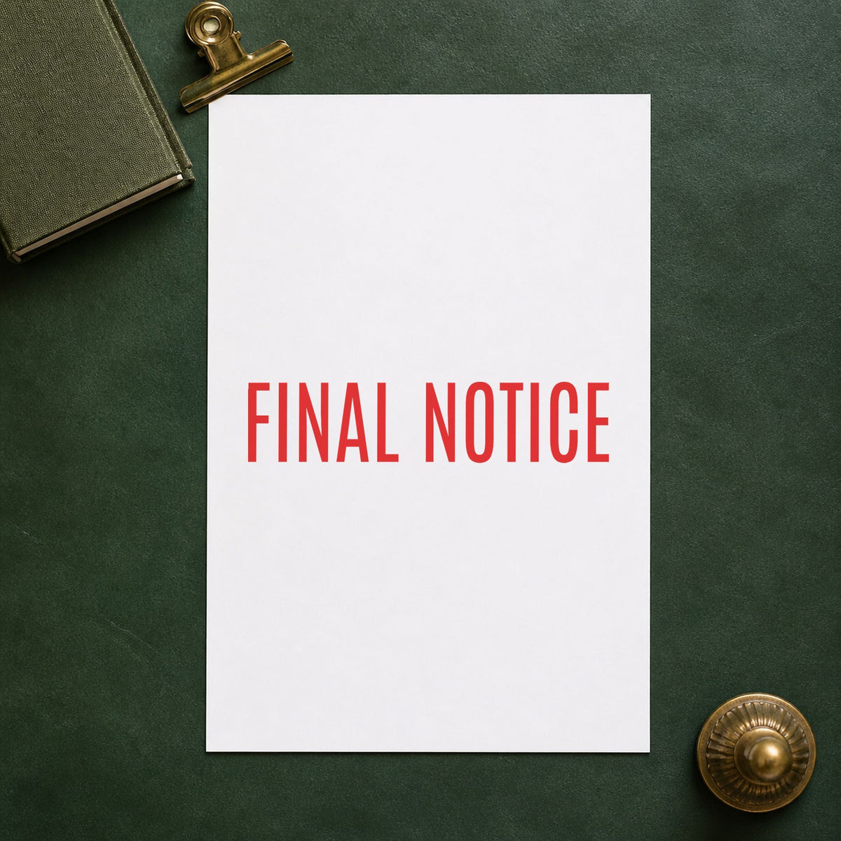 "Final notice" imprint sized Approximately 1/2 in tall x 1-5/8 in wide on a document page