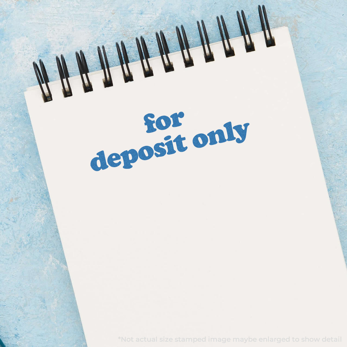 "For deposit only" Xstamper stamp used on filed paperwork
