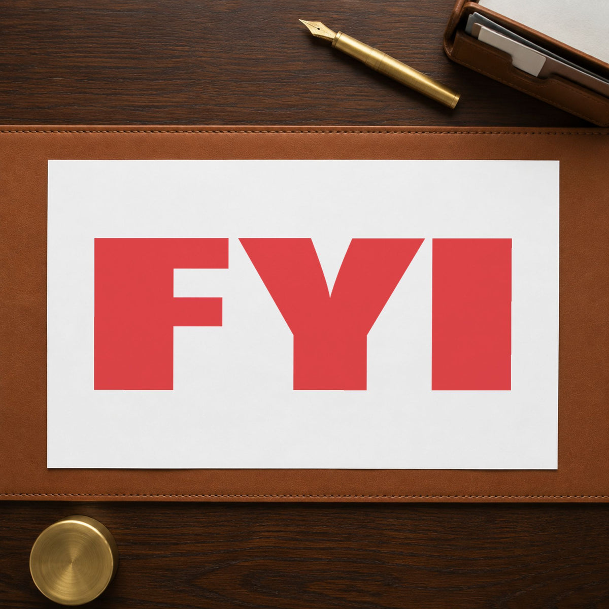 Close view of the "FYI" mark left by Xstamper No. 1361