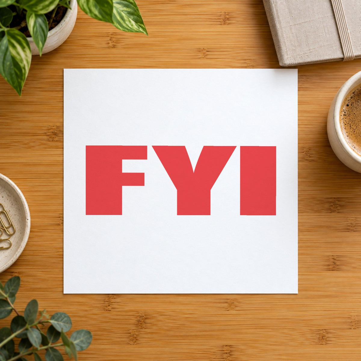 "FYI" Xstamper pre-inked stamp beside its rectangle imprint