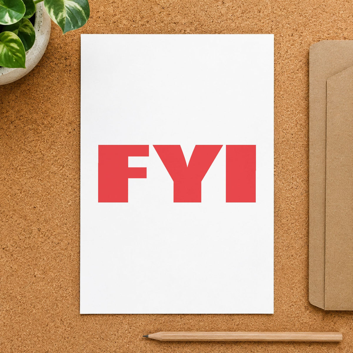"FYI" imprint sized 1/2 x 1-5/8 in on a document page