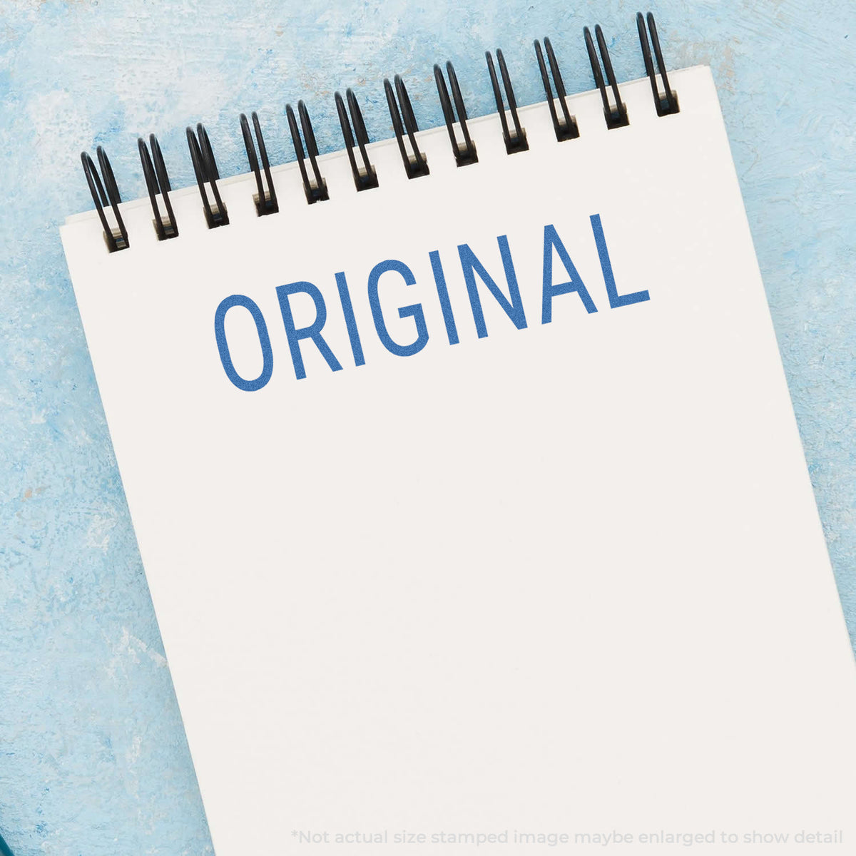 "Original" pre-inked imprint on a page, rectangle shape at 1/2 x 1-5/8 in