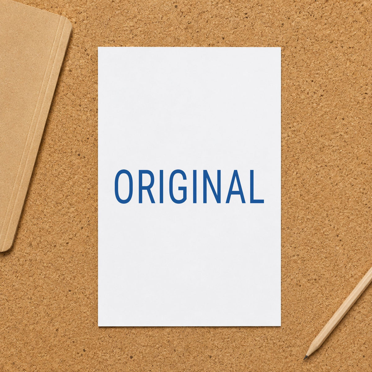 Pre-inked "Original" stamp applied to a document, 1/2 x 1-5/8 in impression
