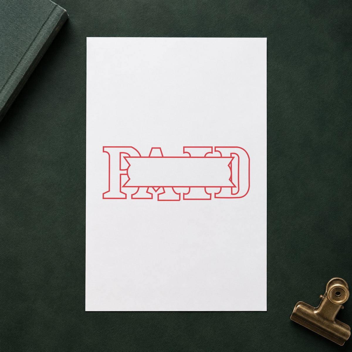 "Paid" stamp pressed on paper, no separate ink pad needed