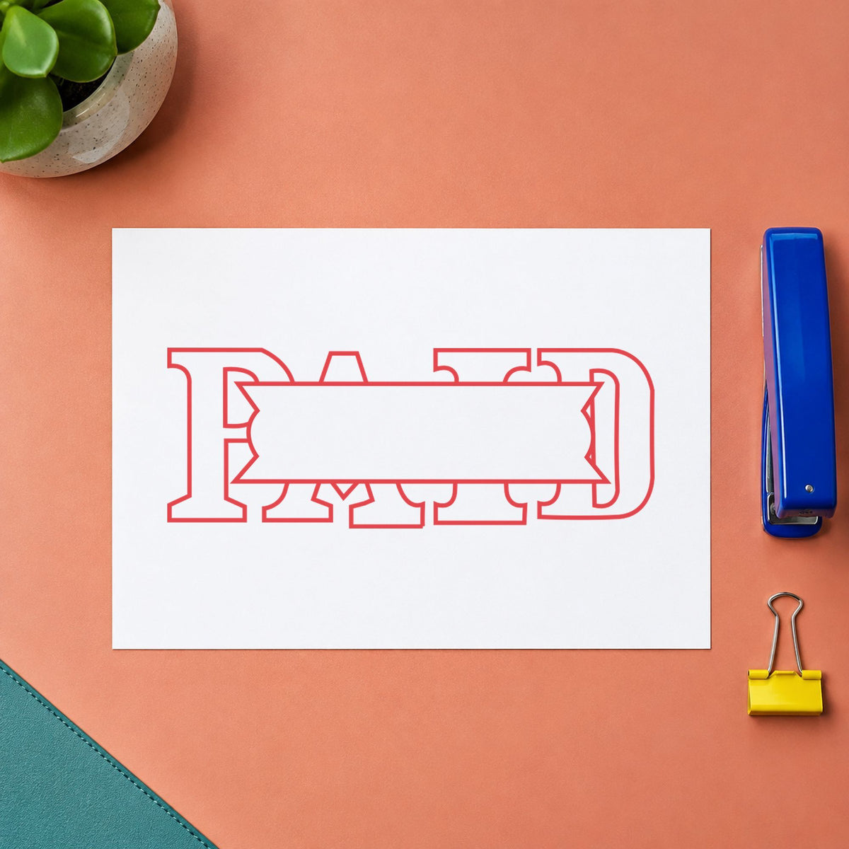 "Paid" imprint sized 1/2 x 1-5/8 in on a document page