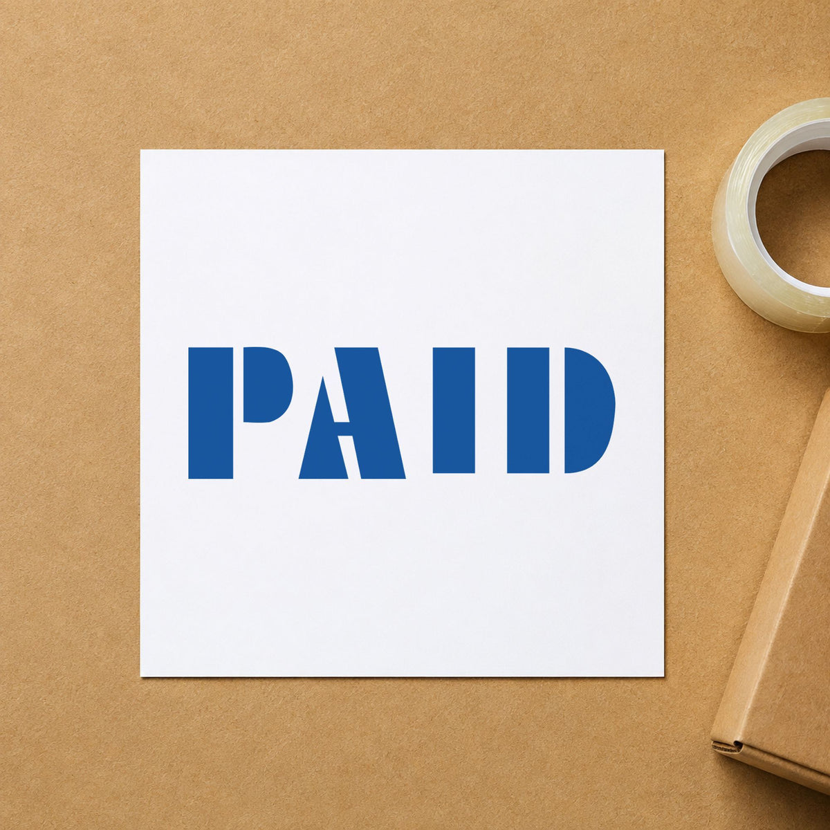 "Paid" Xstamper stamp at work on everyday office paperwork