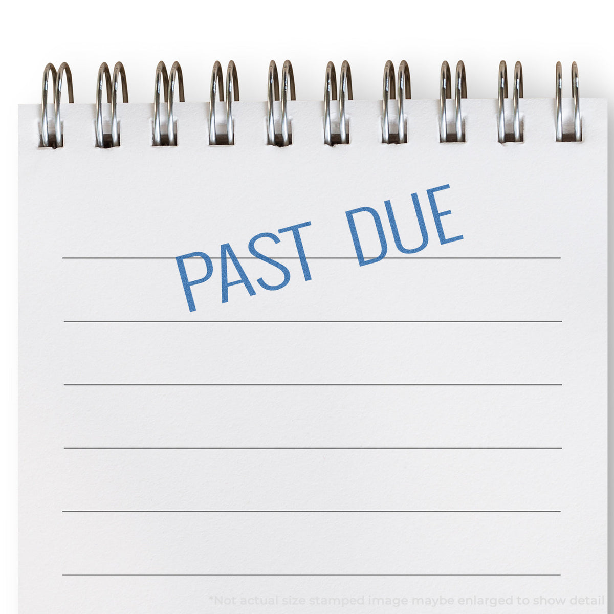 "Past due" Xstamper stamp used on filed paperwork