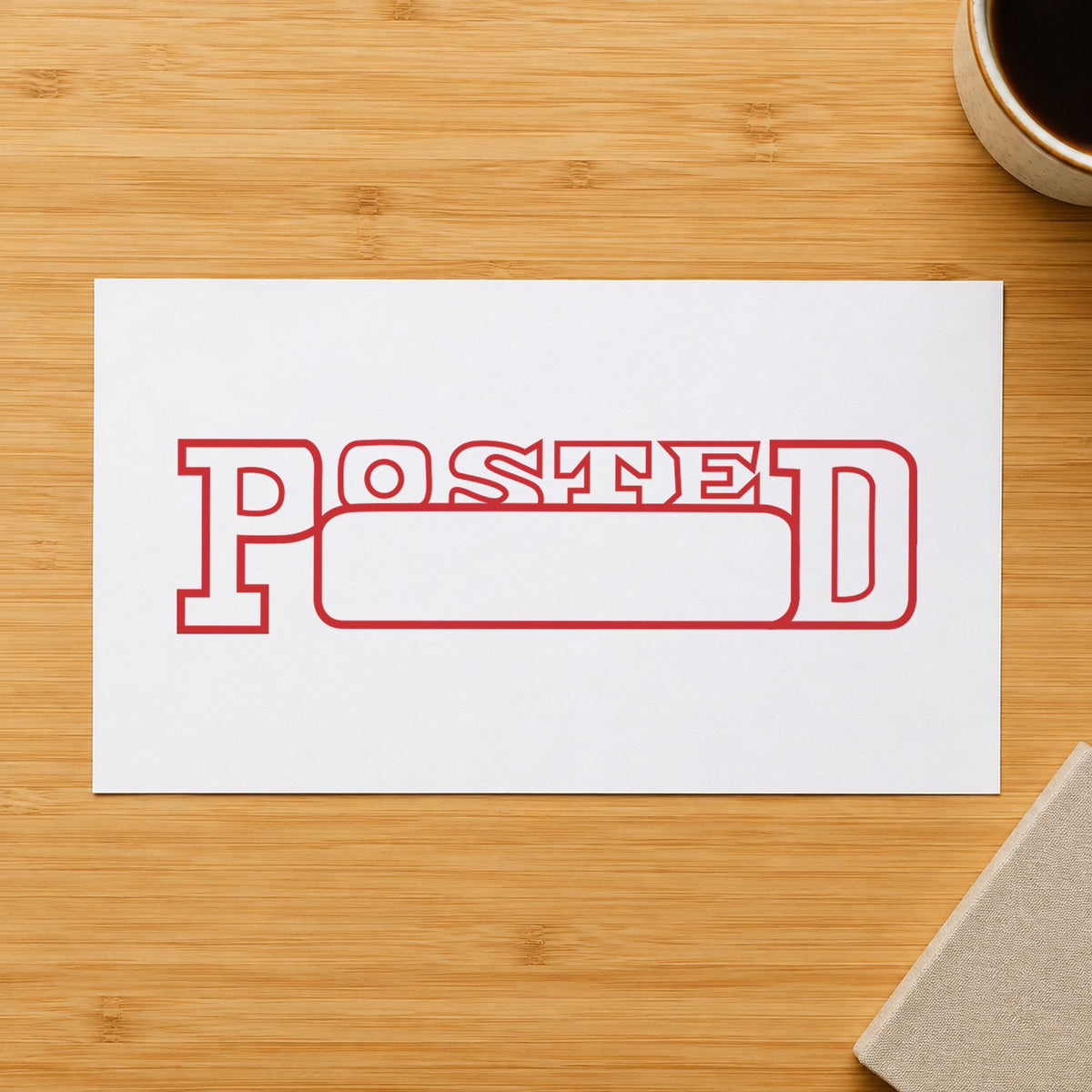 "Date posted" imprint sized Approximately 1/2 in tall x 1-5/8 in wide on a document page