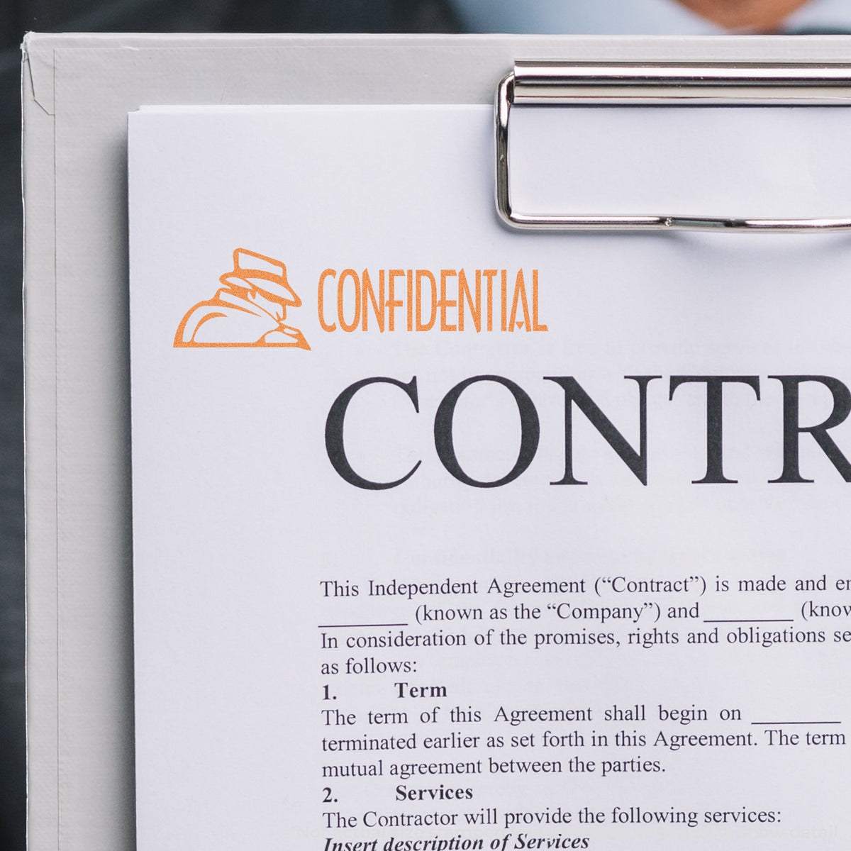 "Confidential" Xstamper stamp used on filed paperwork