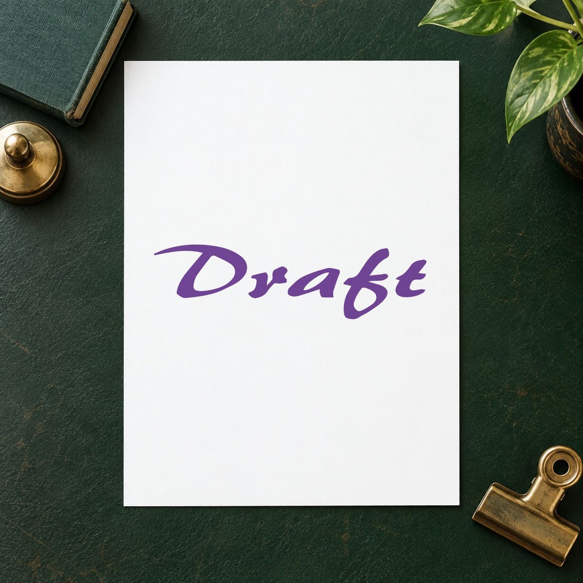 "Draft" Xstamper No. 1819 stamp shown in everyday handling