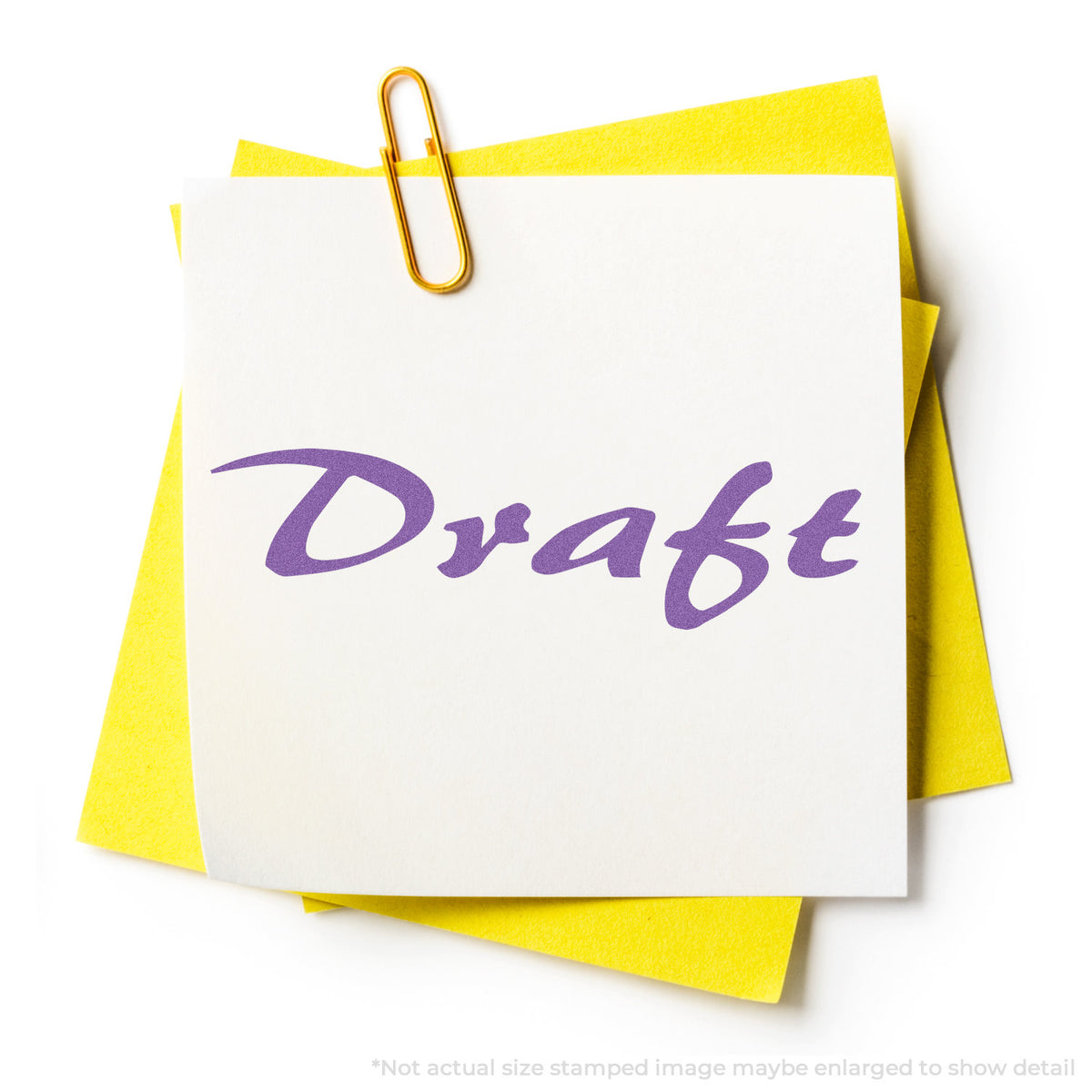 "Draft" stamp and its crisp 1/2 x 1-5/8 in impression on paper