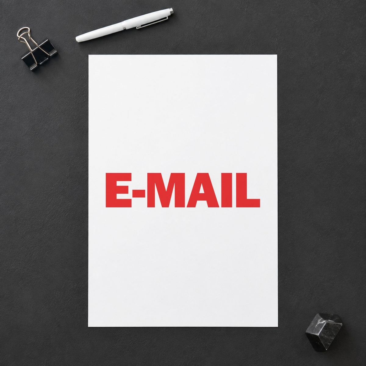 "E-mail" Xstamper No. 1651 stamp shown in everyday handling