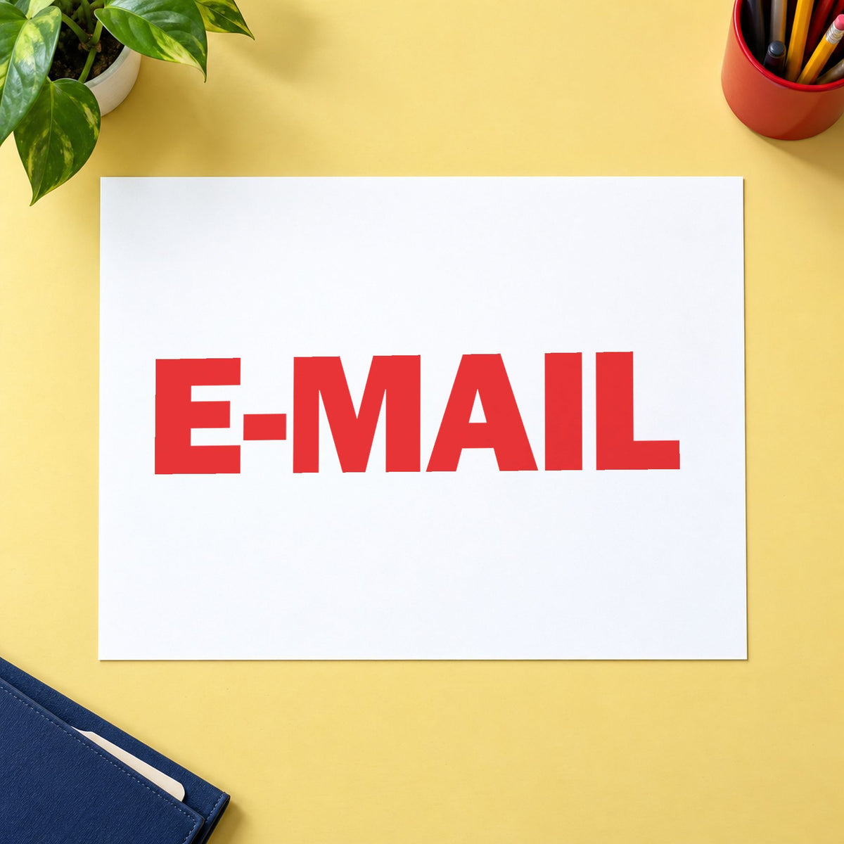"E-mail" Xstamper stamp at work on everyday office paperwork
