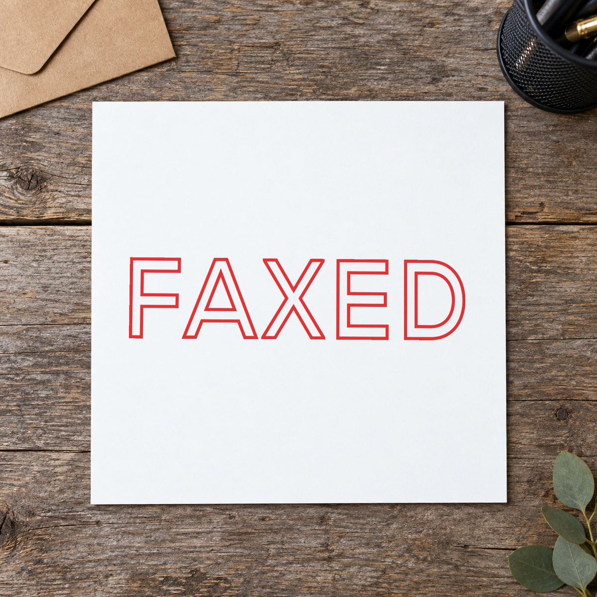 "Faxed" imprint sized Approximately 1/2 in tall x 1-5/8 in wide on a document page