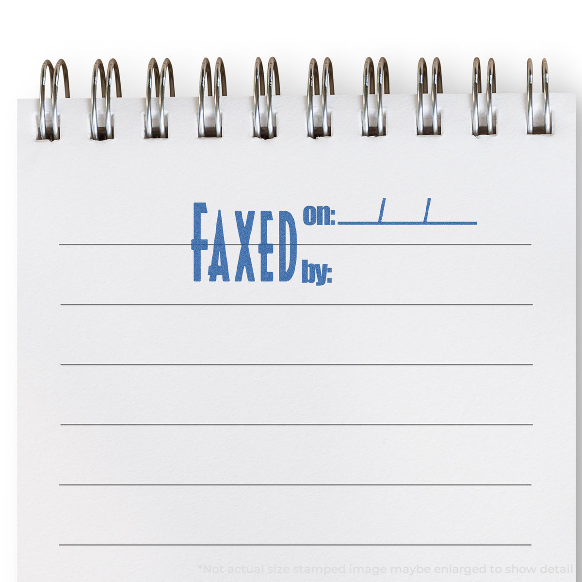 "Faxed on: by:" Xstamper stamp used on filed paperwork