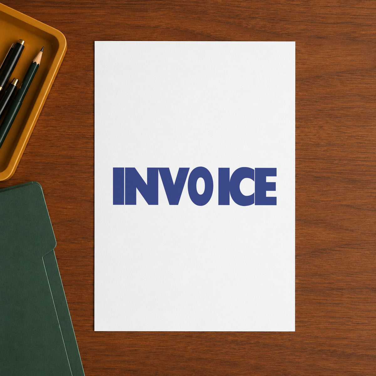 "Invoice" imprint sized Approximately 1/2 in tall x 1-5/8 in wide on a document page