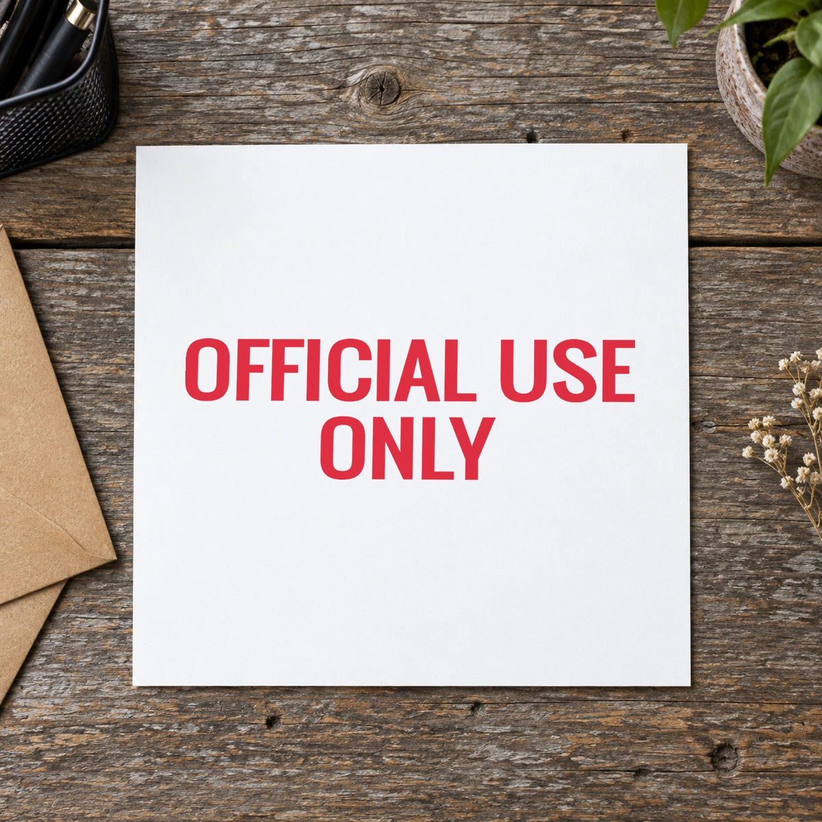 "Official use only" imprint on a printed page, Xstamper No. 1052