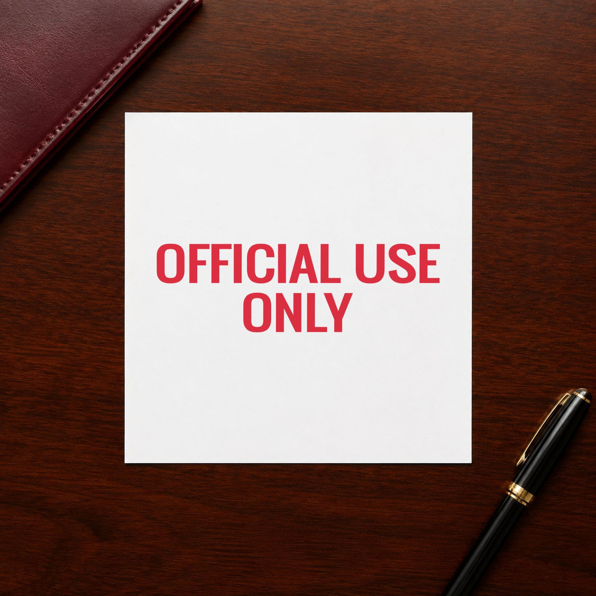 "Official use only" Xstamper stamp at work on everyday office paperwork