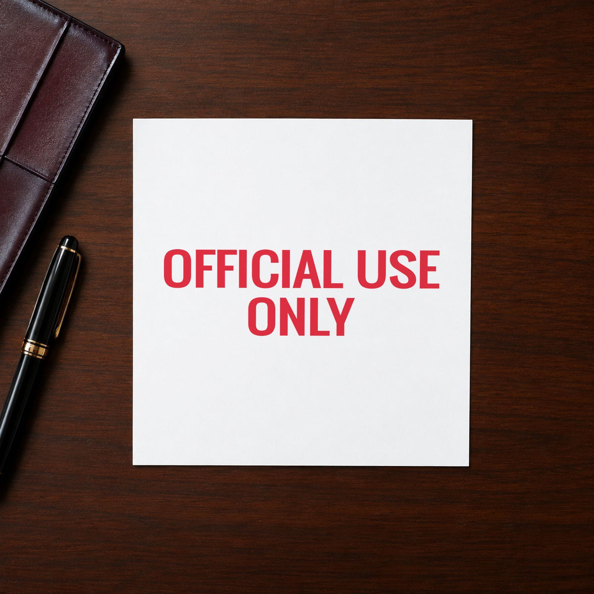 "Official use only" stamp pressed on paper, no separate ink pad needed