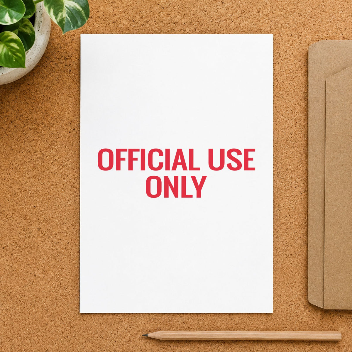 "Official use only" imprint sized 1/2 x 1-5/8 in on a document page
