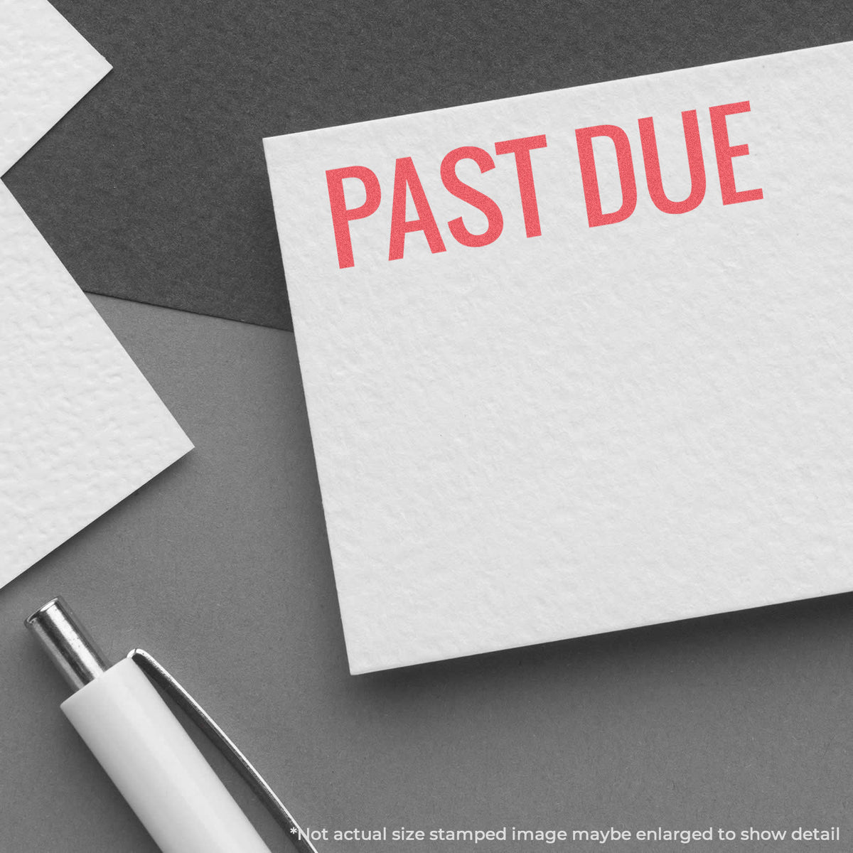 "Past due" Xstamper stamp used on filed paperwork