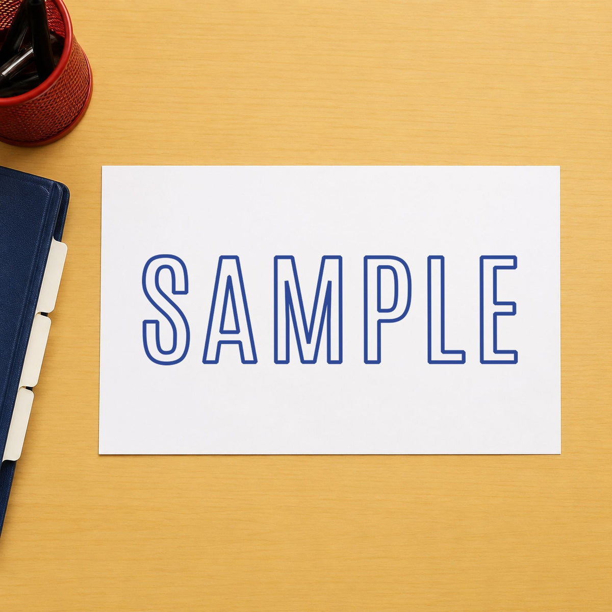 "Sample" imprint sized 1/2 x 1-5/8 in on a document page